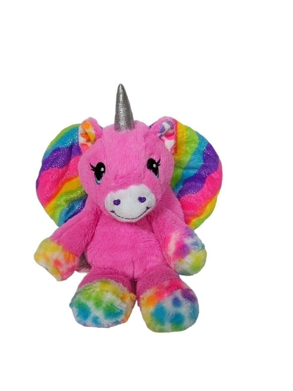 Build A Bear Unicorn Rainbow Heart Reversible Plush 9 Inch